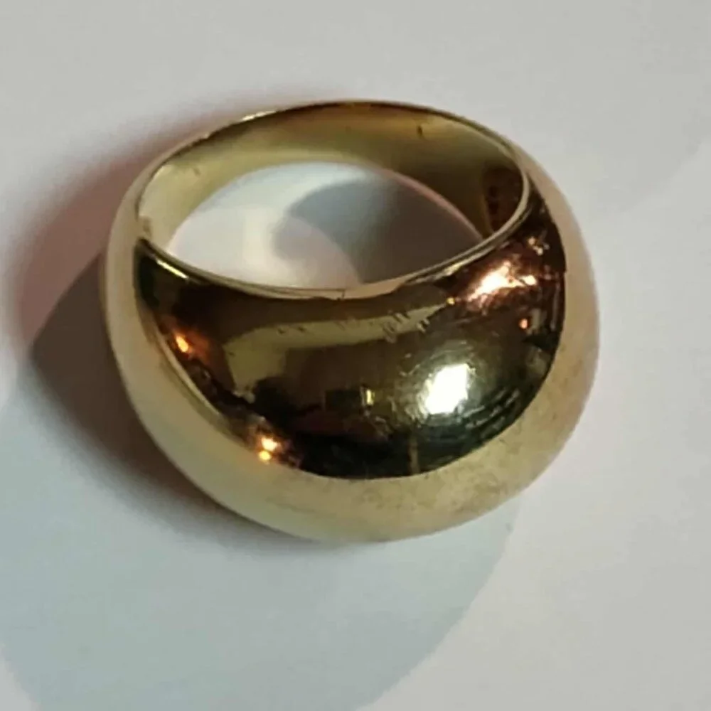 MODA AL MASSIMO(R) 18K YELLOW GOLD OVER BRONZE POLISHED DOME RING - size 7